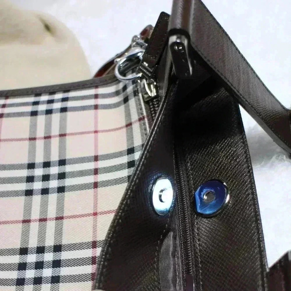 Brown Burberry House Check Canvas Crossbody Bag - Picture 7 of 16